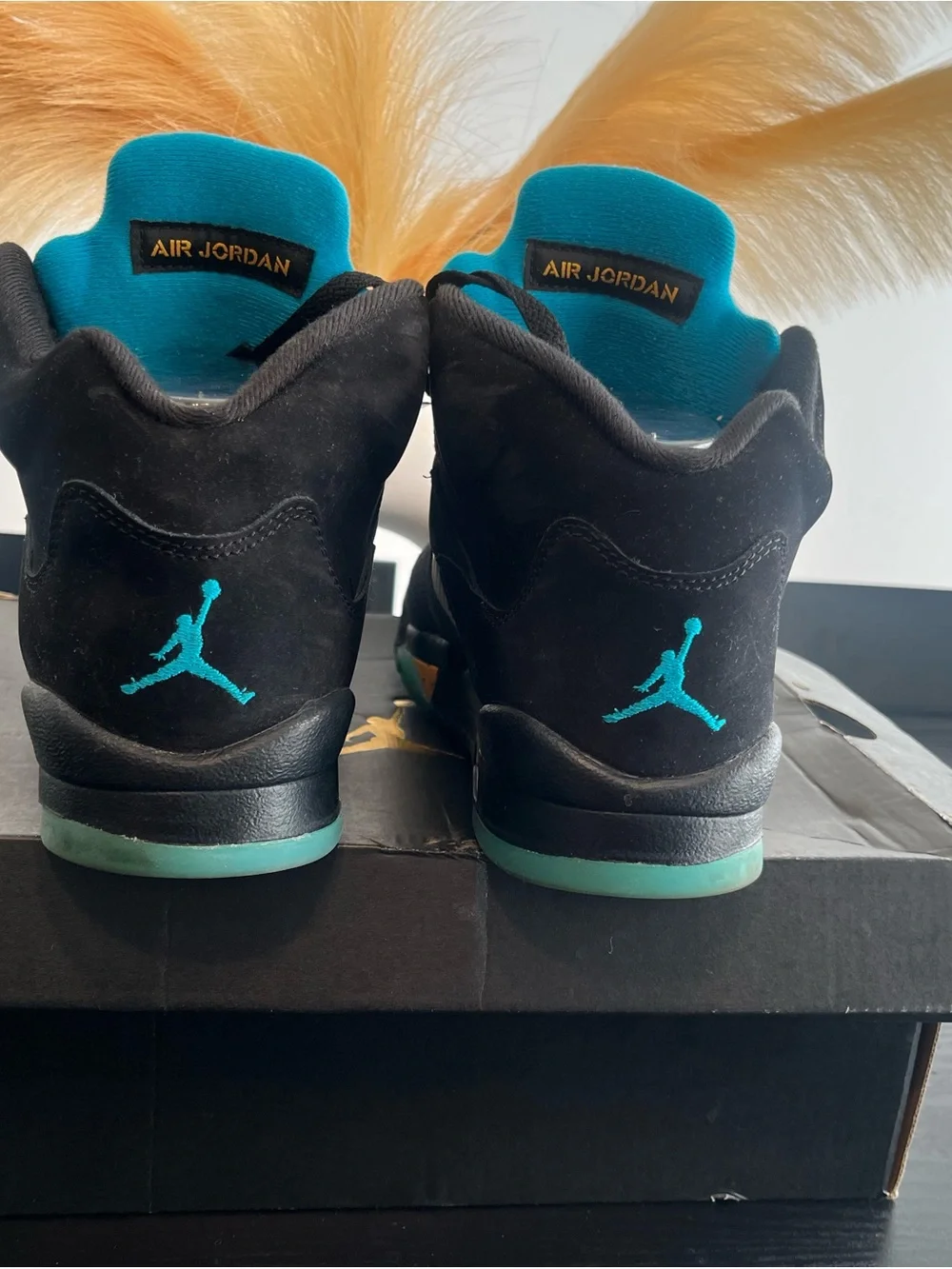 Jordan Kids Black Sneakers with Teal Jumpman Accents